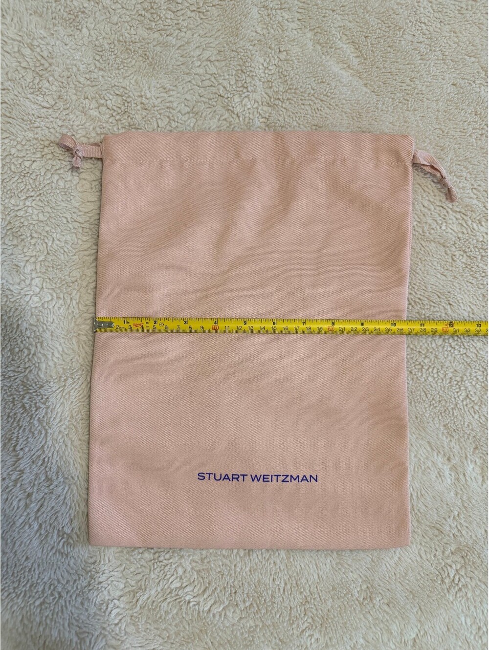 Stuart Weitzman Large Pink Drawstring Shoe Boot Dust Bag 13x14